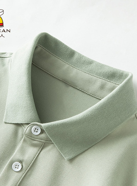 稻草人短袖t恤男夏季绿色纯色休闲商务青少年简约百搭polo衫T恤Z