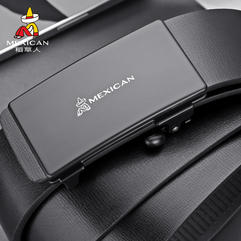 稻草人皮带男士正品真皮高档牛皮无牙内穿式2025新款年轻人裤腰带