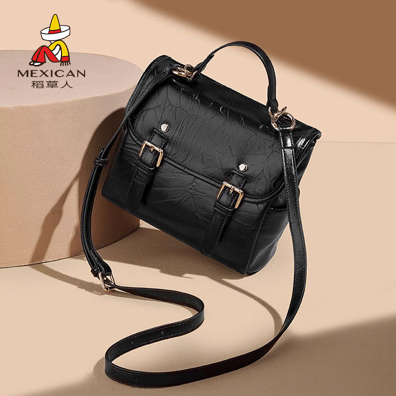 稻草人双肩包女2026新款手拎包时尚通勤小背包高级质感女包邮差包
