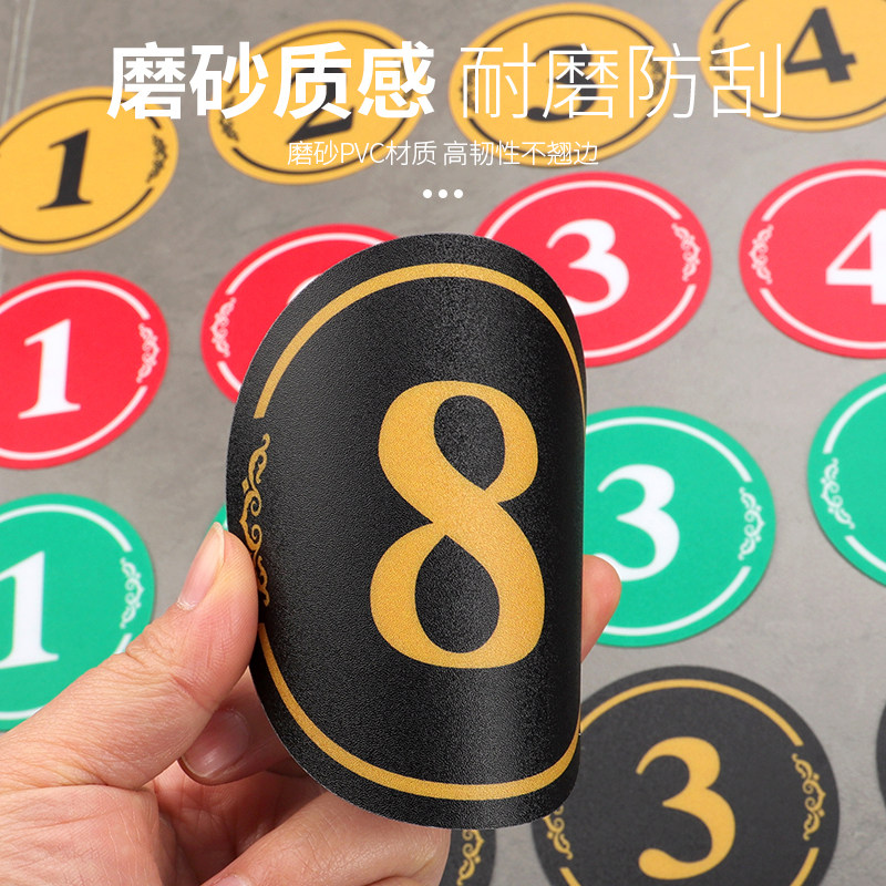 pvc磨砂数字编号贴纸防水桌号贴图片