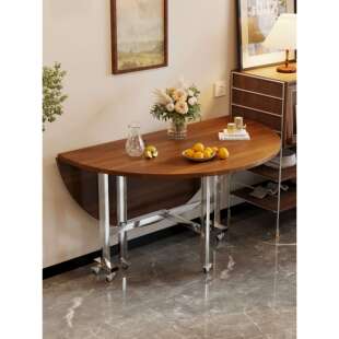 租B-012026新型可折叠桌子出5房餐桌圆桌1人家大用吃饭桌不锈钢折