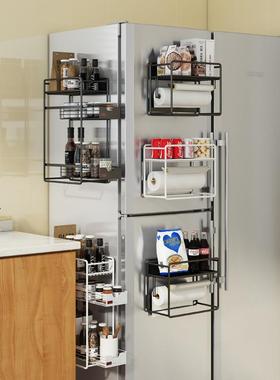 箱磁吸用调料架家冰厨免打孔挂多层房收纳QLU架可抽拉冰箱侧挂置