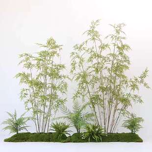 仿式竹子软装造景室内外装饰真阳庭院隔断挡AL785097墙酒店专用新