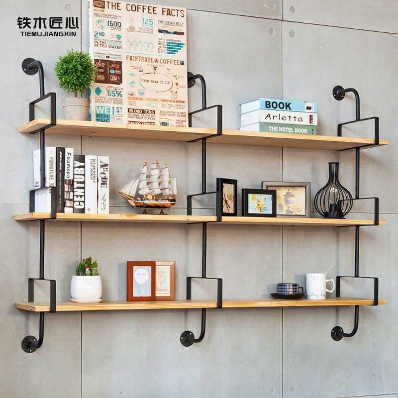 铁壁挂墙上一字板置物架墙壁艺实承木书架花架多层收纳隔架重一字,商业/办公家具,千层架,淘宝优惠券,粉丝福利购,淘宝优惠卷