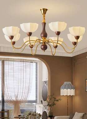 中古客胡厅吊灯新中式复古桃色风大厅灯高档南洋主WNZ风卧室书房