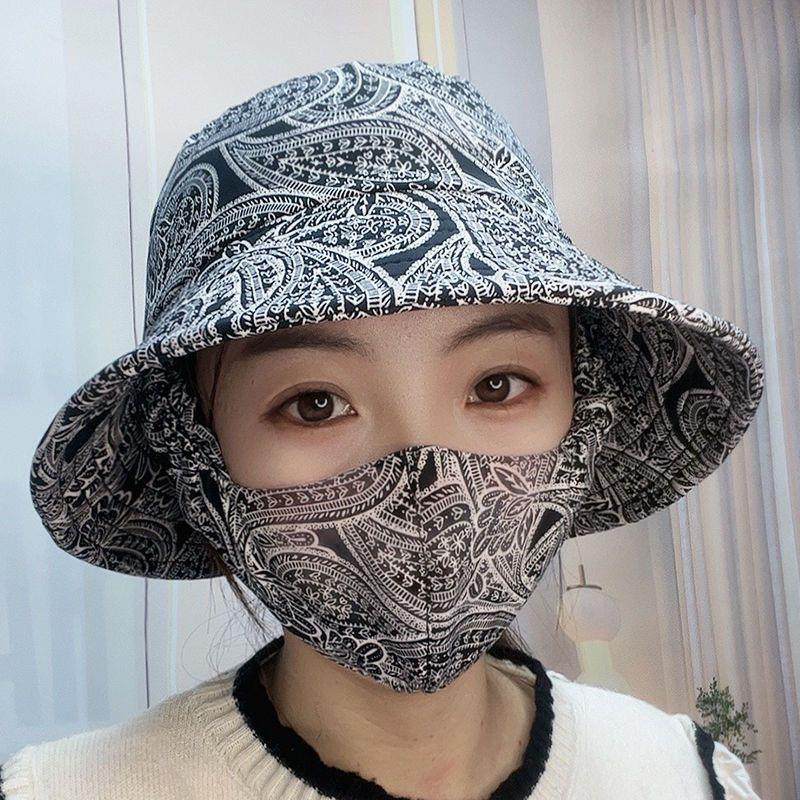 防晒口罩帽子一体太阳帽女防紫外线防风帽2025新款户外夏季遮阳帽