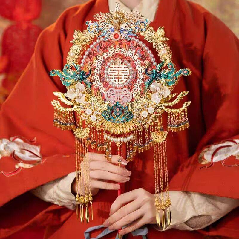 双面团扇diy材料包手工高级重工秀禾喜扇新娘结婚出嫁手捧花,家居饰品,工艺扇/团扇/喜扇/折扇,淘宝优惠券,粉丝福利购,淘宝优惠卷