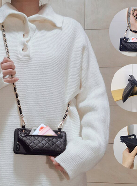 适用红米note14/13pro手机壳K70/K60小香风全包新款小米14/13R/12T硅胶软壳斜挎链条绳K4050至尊版防摔零钱包