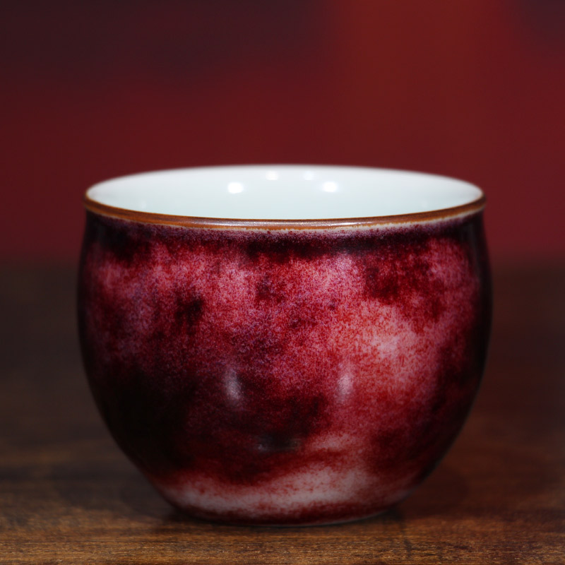 禹州钧瓷茶杯神垕钧瓷张笑炎全手工玉石玛瑙釉窑变茶杯茶碗单杯