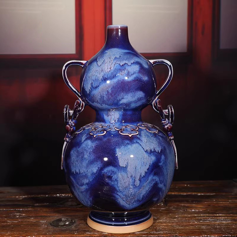 禹州钧瓷摆件福禄如意神垕特产窑变釉葫芦非官汝哥瓷珍品陶瓷礼品