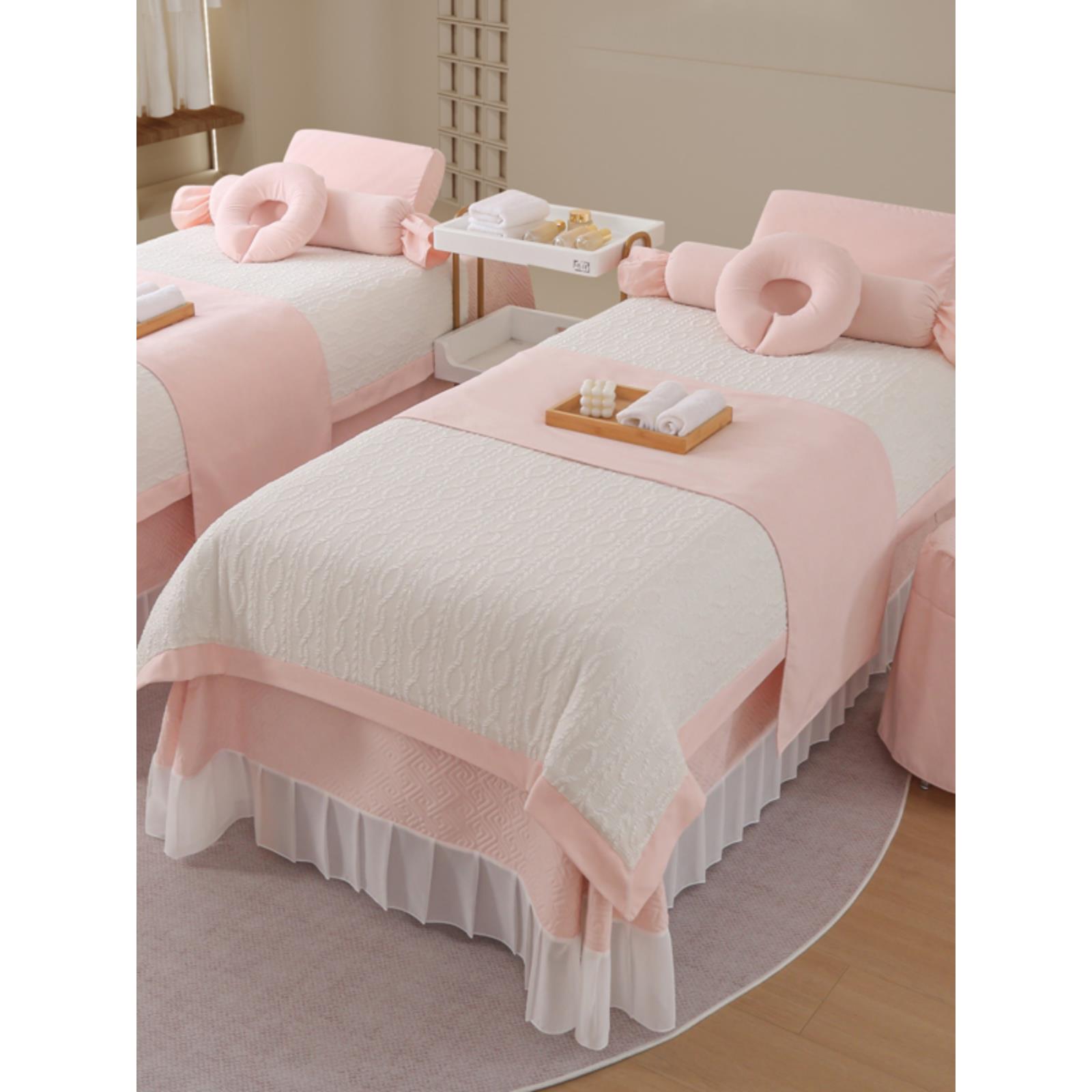 美容床罩四件套床罩轻奢美容院四件套高档洗头床按摩床单四季通用