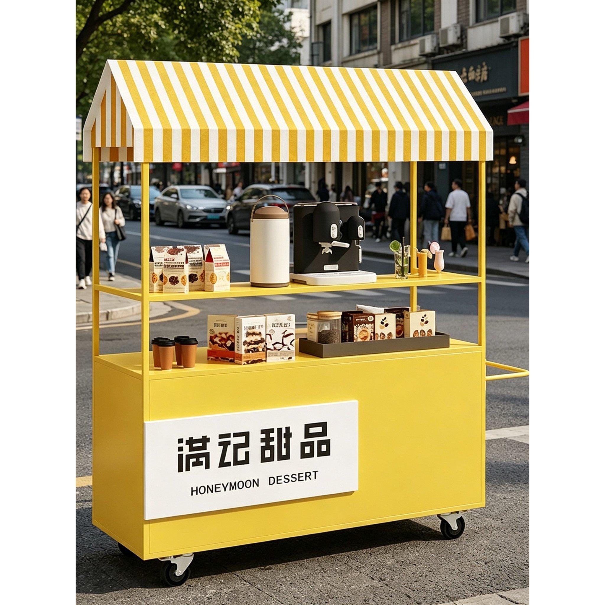 夜市流动集市摆摊车外摆商场广场推车移动摆摊车花车商品展示车