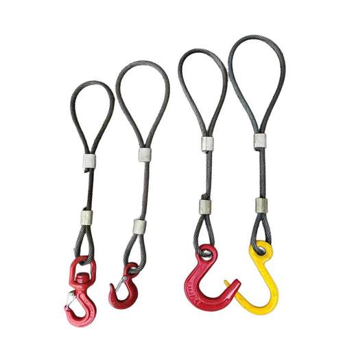 钢丝绳挂钩吊装索具起重塔吊搬运固定拉绳工具吨位可定制吊钩可选