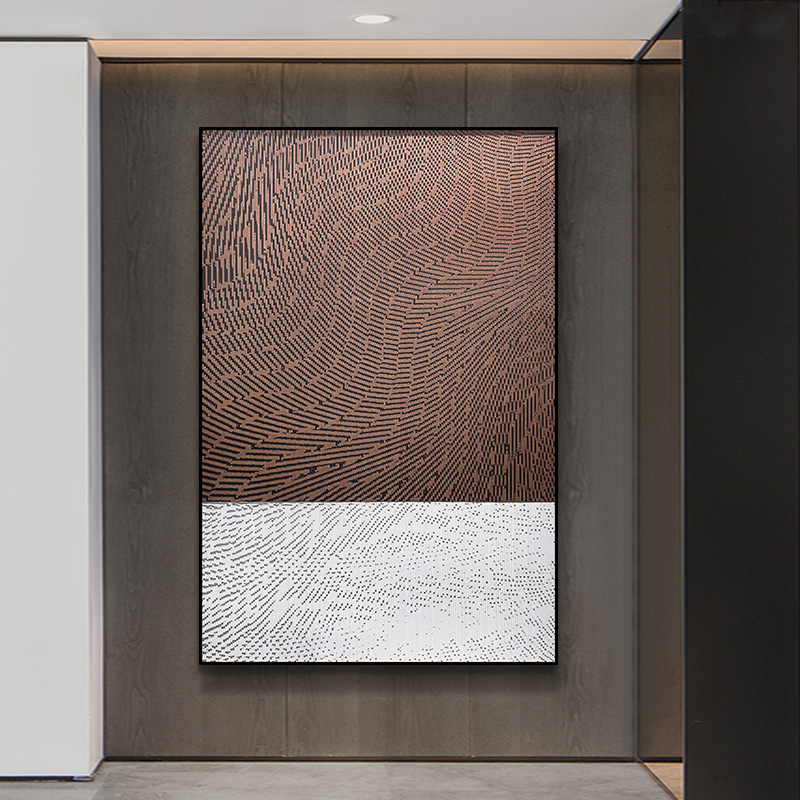 意式极简客厅玄关装饰画正对门高级感酒店别墅民宿挂画抽象墙壁画