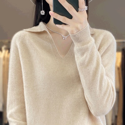 春秋款内搭显瘦翻领针织打底衫女2025新款大码女装秋冬毛衣