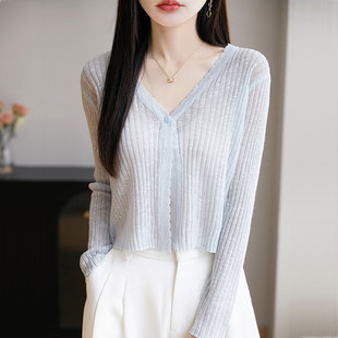 宽松镂空减龄短款 薄款 小披肩上衣 女士高品质显瘦夏季 防晒针织开衫