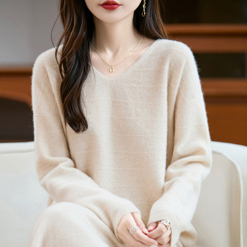 V领纯色显瘦针织打底衫女2025新款时尚洋气大码女装上衣秋冬毛衣