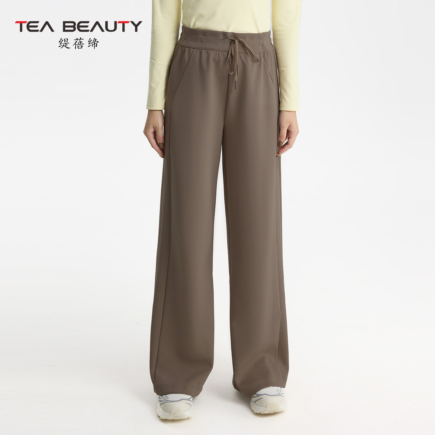 Tea Beauty瑜伽休闲裤长裤秋冬运动卫衣套装松紧腰直筒宽松卫裤女