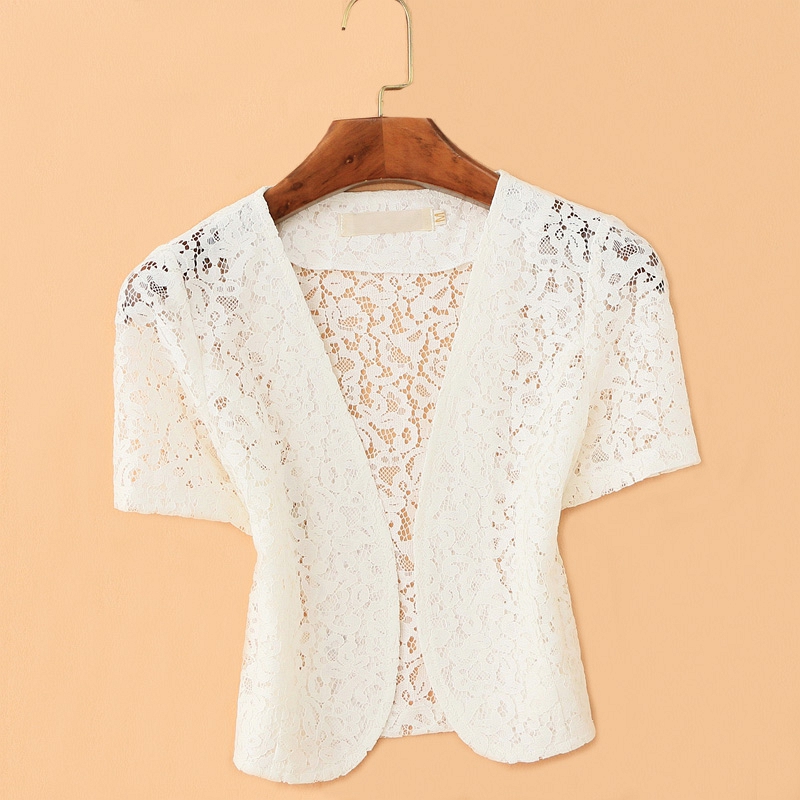 镂空仙女蕾丝小披肩搭配旗袍夏百搭短款薄款裙子小外套开衫外披女