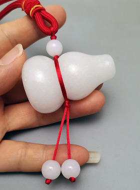 天然汉白玉葫芦挂件福禄白玉葫芦门挂麦玲玲家居吉祥挂饰