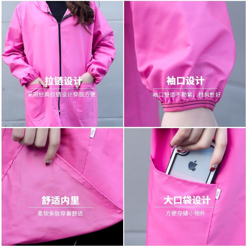 夏天成人罩衣女工作服防水围裙长袖画画拉链男士单层透气广告logo