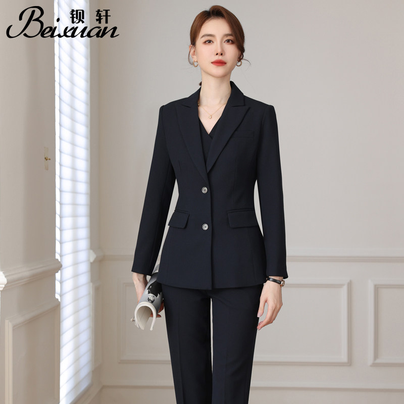 西装高端职业套装女士秋季精致优雅干练时尚女神范正装公务员面试