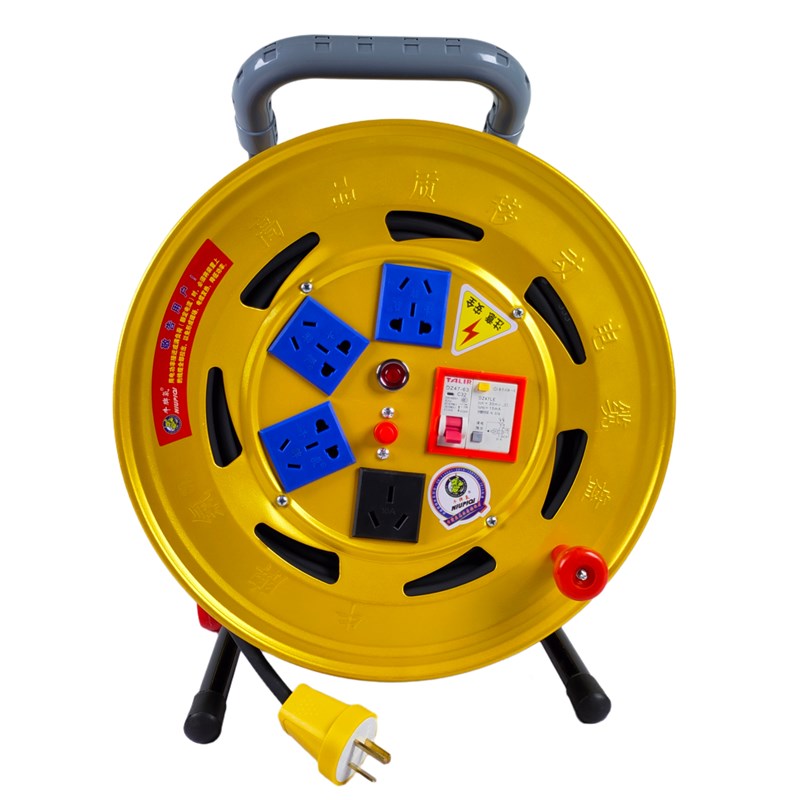 220v过热过载保护移动电缆盘绕线盘收卷线器电线延长线盘30米50米
