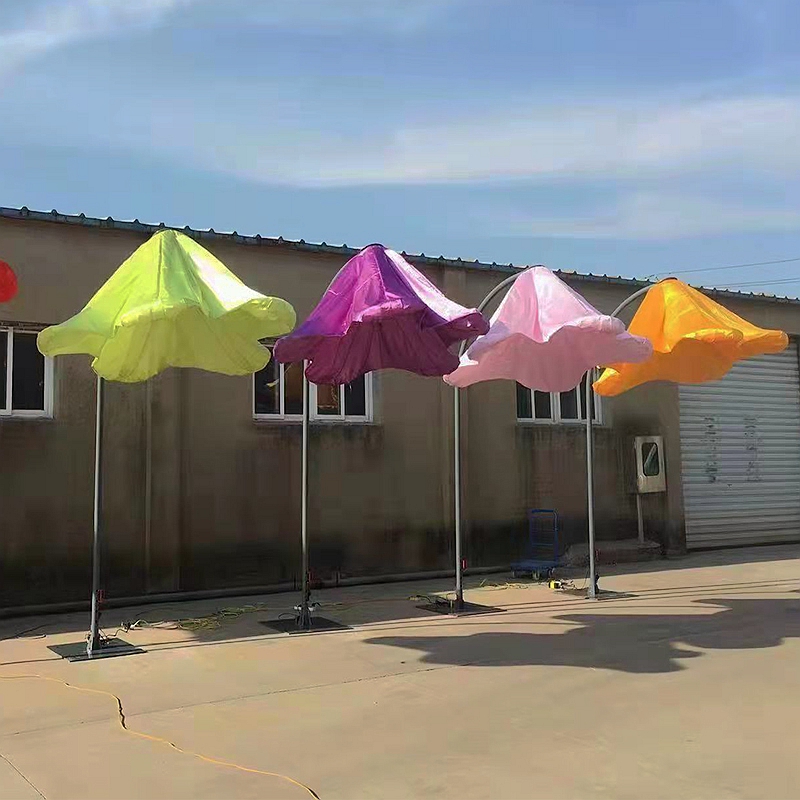 人体感应气模花户外自动开合牵牛花充气玫瑰花美陈互动