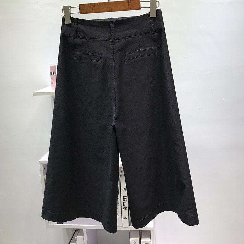 高腰弹力牛仔阔腿七分裤女2021夏季新款宽松百搭薄款休闲直筒裤子