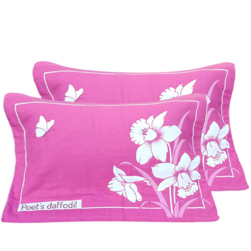 纯棉纱布加大加厚高档枕巾一对装红色结婚用全棉家用大码枕头垫巾