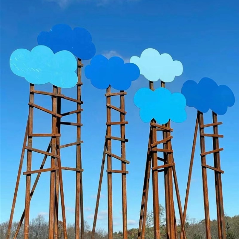 户外网红打卡云梯云朵楼梯拍照道具布置装饰景观装置艺术摆件造景