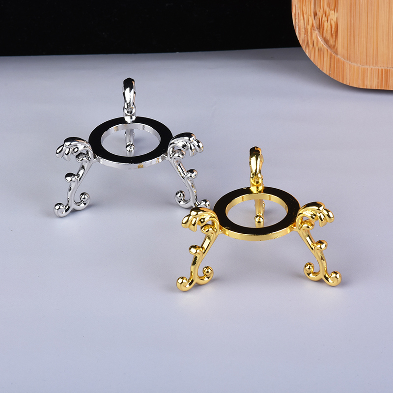 合金水晶球座葫芦钻石底座置物架球托金属底座矿标摆件支架核桃托