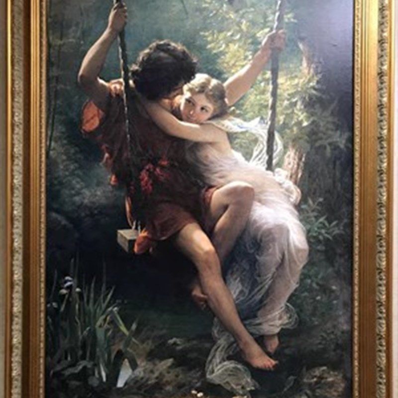 欧式复古花纹金色油画外框拼图镜框风景油画相框线条框大尺寸定做