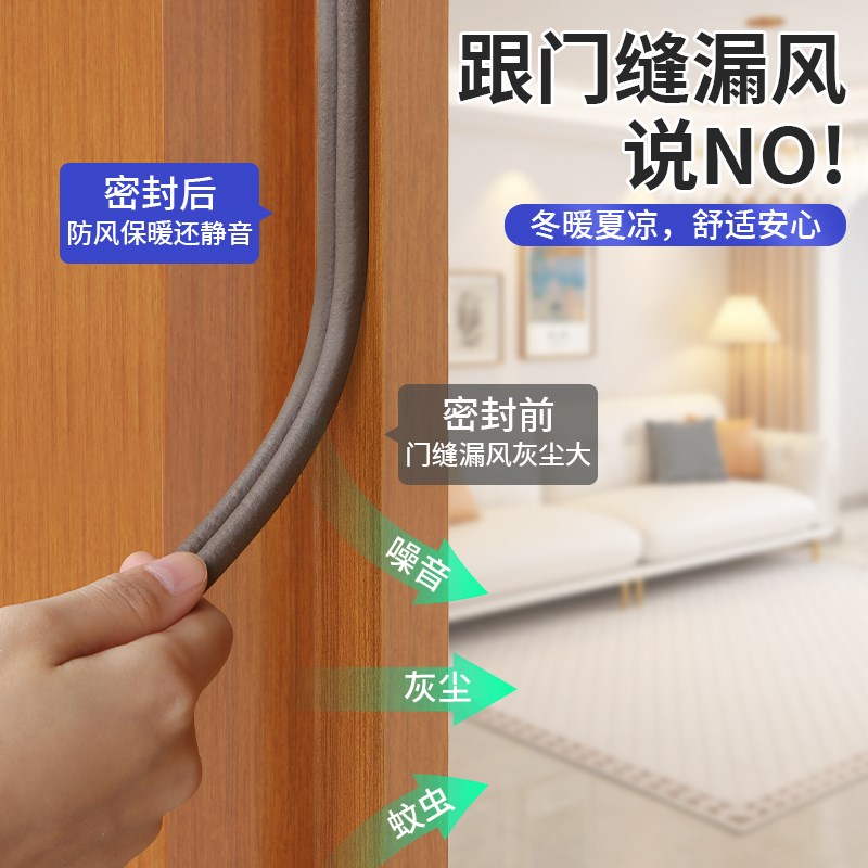 宿舍门缝密封条门边防尘室内卧室房门框防风保暖静音条防盗门隔音