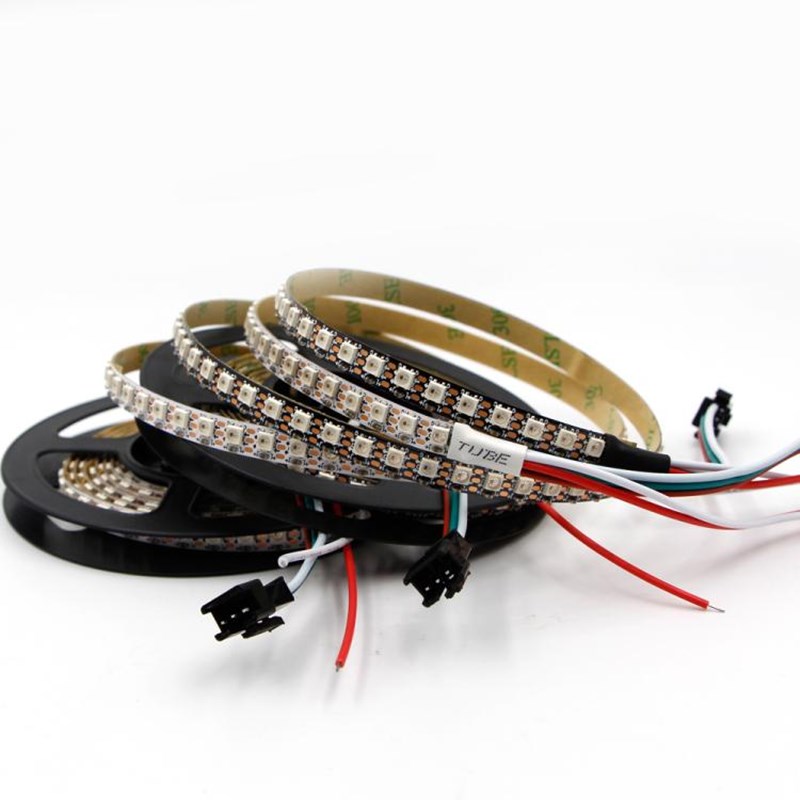 WS2812B幻彩灯带3535灯珠窄版144灯 LED全彩5V流水跑马单点控灯条