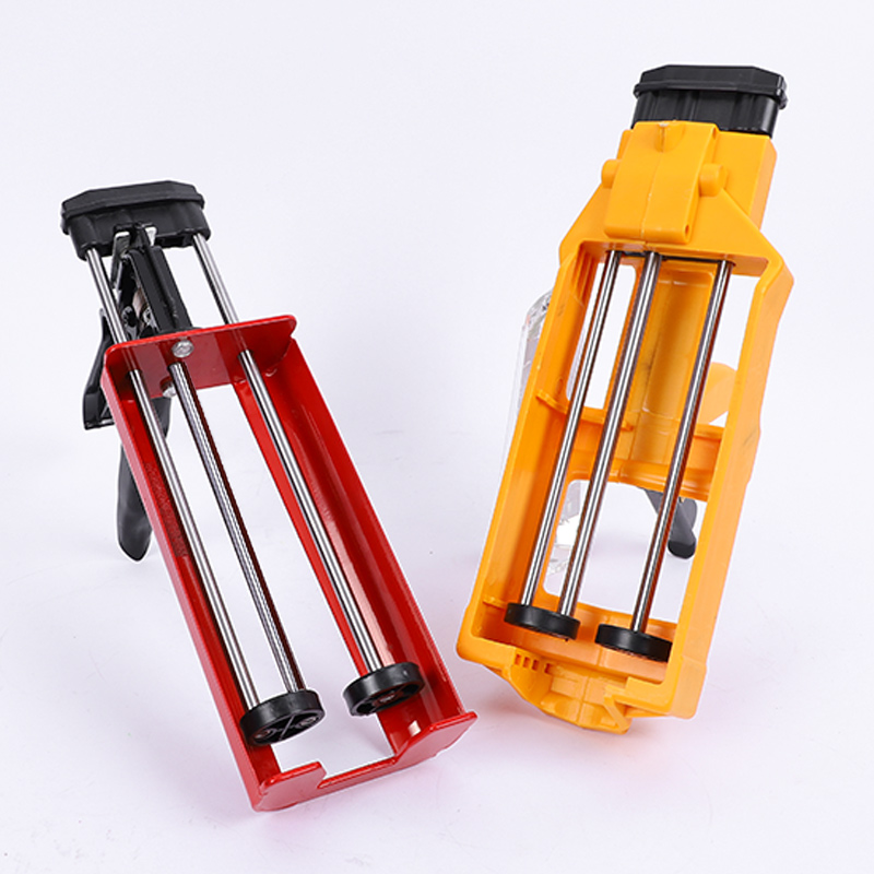 双管美缝胶枪手动双组份黄色塑料胶枪瓷砖美缝剂施工工具压缝工具