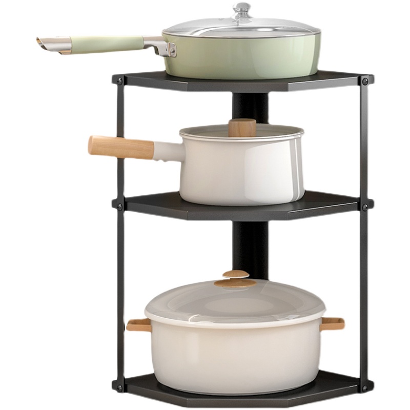 多层锅架厨房转角置物架下水槽台面放锅架子墙角双层锅具收纳架