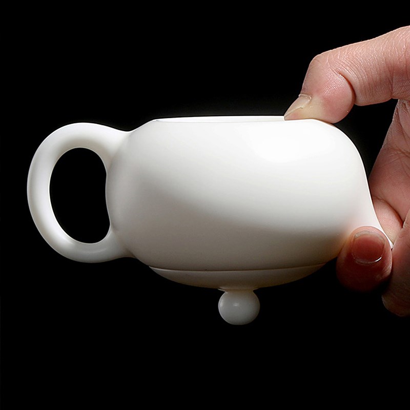 瓷中三昧 羊脂玉白瓷纯手工西施茶壶陶瓷家用功夫茶具高端泡茶壶