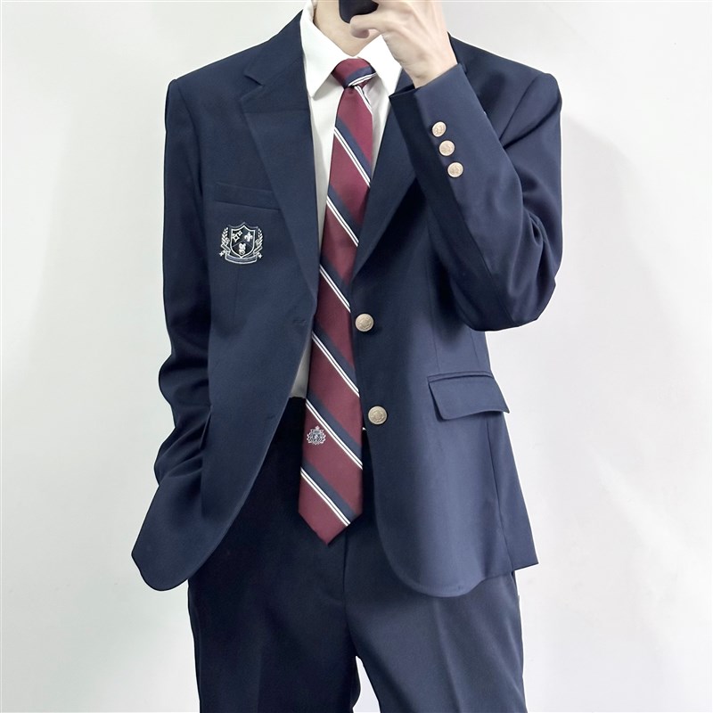 【刺篇】dk学院风红色蓝色男生制服西装成人礼西服外套学生全套装
