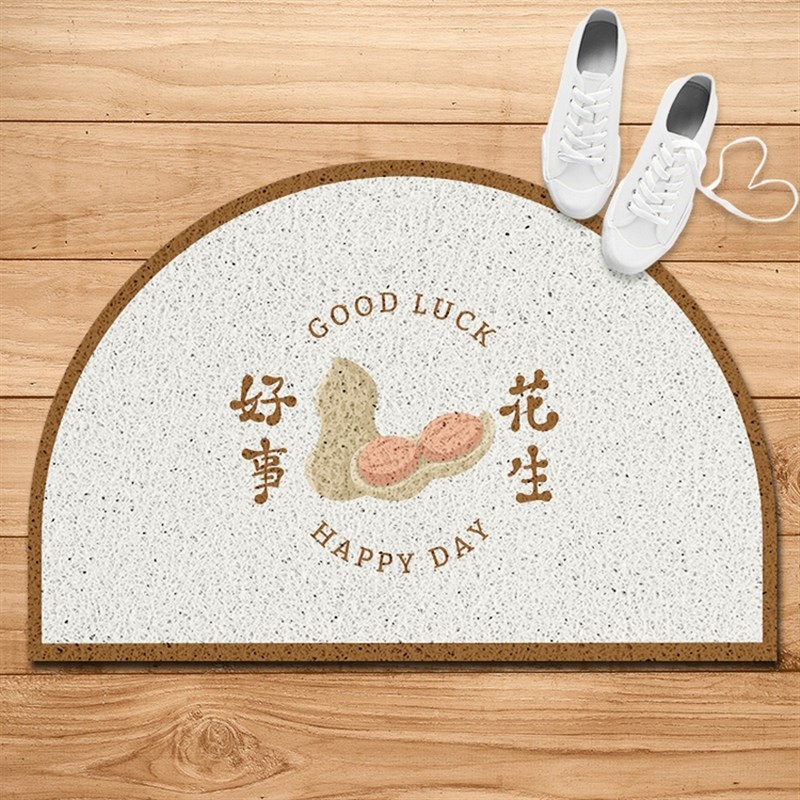 简约复古水果 半圆形入户门口丝圈地垫蹭土脚垫进门家用门垫门厅