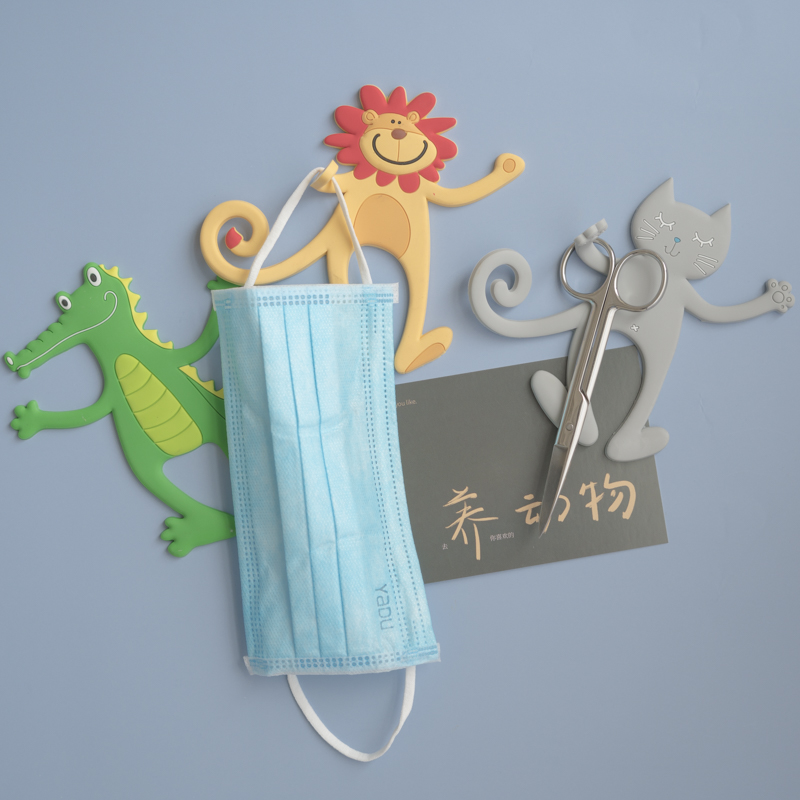 卡通可爱动物冰箱贴免打孔磁力无痕厨房磁贴吸铁石装饰品挂钥匙