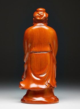 花梨木雕圣人孔子摆件家用玄关实木孔夫子办公桌面孔子像开业礼品