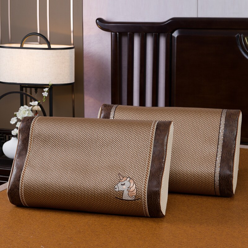 夏季冰藤枕套记忆棉高低枕乳胶枕头套单人成人单个透气吸汗枕席