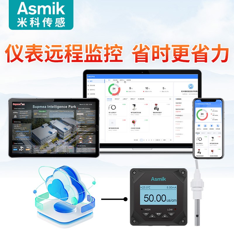 工业在线电导率测试仪空调循环x水EC传感器电极探头TDS水质检测仪