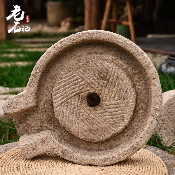 旧民间手工老传统小石磨石磨石磨家用精品石流水摆件装饰器磨盘