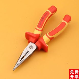 尖嘴钳口福线钢丝钳剪钳子剪斜口钳剪钳偏斜绝缘工具工业级电工冈