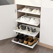 亚克力白色自制家用鞋 柜分层收纳抽屉定做托盘层板带轨道悬空安装