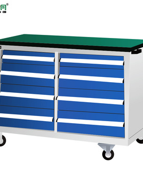 重型加厚车间工业多功能工具柜 绿色耐冲击台面移动组合多功能工