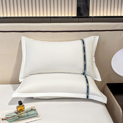 酒店宾馆牀上用品四件套民宿纯白色被套牀单布草非全棉纯棉三件式