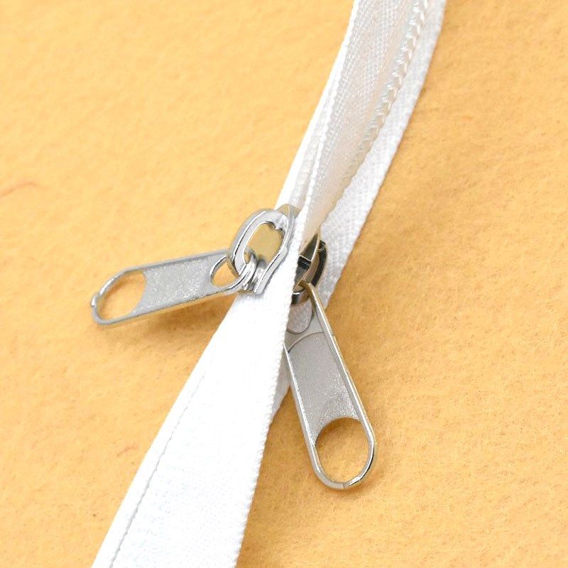 白色大拉链加厚尼龙码装8号10号帐篷行李箱包渔具拉锁头尼龙拉链